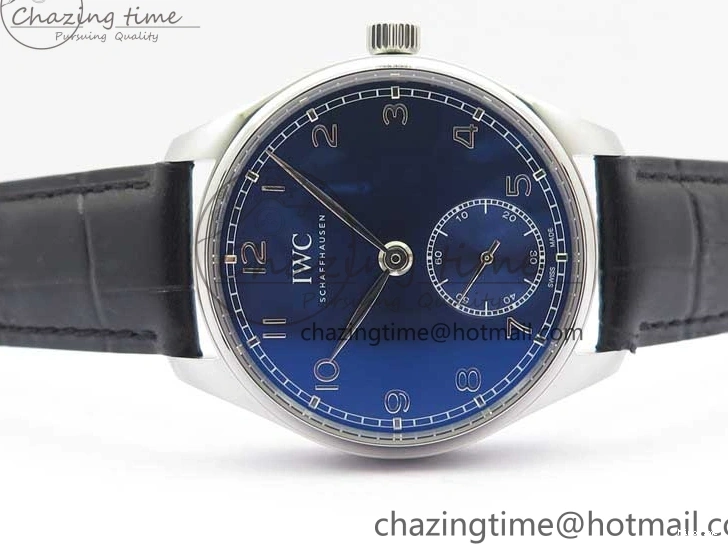MIROTIME 0112 TimelessDesign Portuguese IW358304 ZF 1:1 Best Edition SS Blue Dial on Leather Strap A 7078